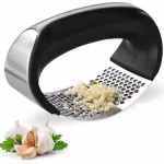 Krushi Vikas ENTERPRISE Garlic Press Stainless Steel Garlic Mincer Ginger Crusher and Peeler Squeezer Press Kitchen Gadget with Handle