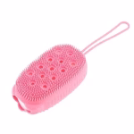 Krushi Vikas Bath Body Brush Silicone body scrubber Soft Bath Body Brush with Shampoo Dispenser - Skin Massage shower brush for men women kids unisex (Multicolor) (Pack of 1)