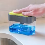 Krushi Vikas 2 in 1 Soap Pump Dispenser for Dishwasher Liquid Soap Sponge Holder Free Sponge