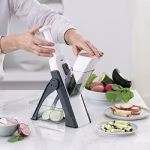 Krushi Vikas Mandoline Slicer, 5 in 1 Vegetable Chopper, Safe Kitchen Chopping Artifact, Cutter, Julienne, Dicer, Kitchen Accessories Gadgets (Pack of 1)