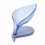 Krushi Vikas Leaf Shape Soap Box Shelf Draining Bathroom Soap Holder, Decorative Drainage Plastic Soap Dish with Draining Tray (1 Piece- Color May Very)