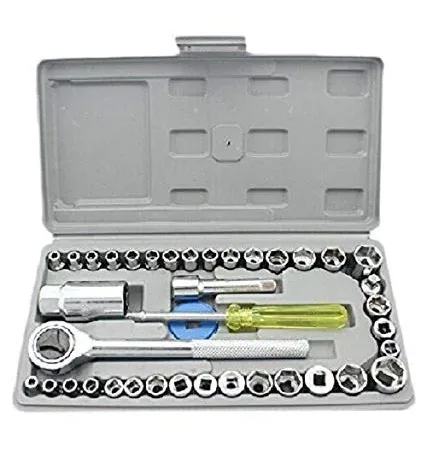 Krushi Vikas Automobile Box Wrench Sleeve Suit Auto Car Repair Hardware 40 in 1 Pcs Tool Kit and Screwdriver and Socket Set