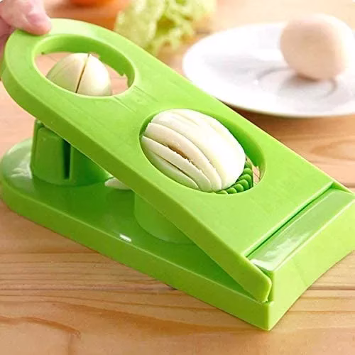 Krushi Vikas Egg Slicer 2 in 1 Boiled Egg Cutter with Stainless Steel Cutting Wire, Kitchen Cooking Tool (Pack of 1, Multi Color)