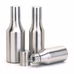 Krushi Vikas Stainless Steel Nozzle Oil Dispenser Pot 1000ml with Stainless Steel Lid.
