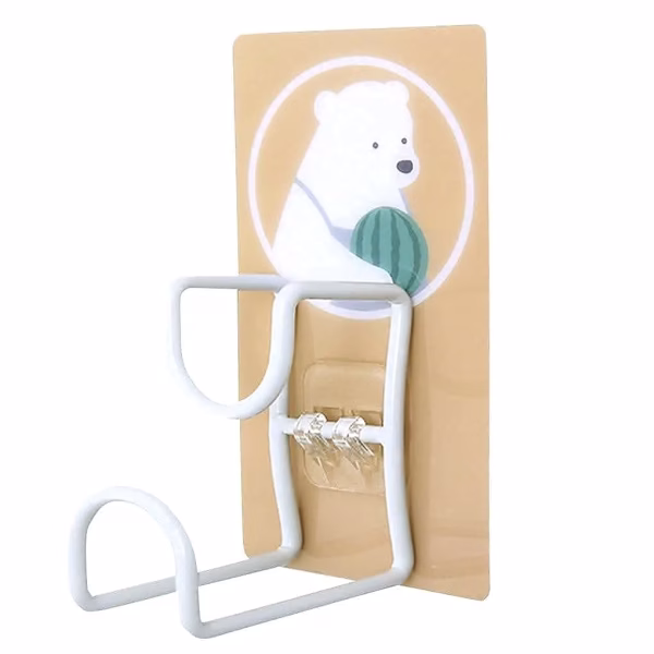 Krushi Vikas Cartoon Metal Wall Hanging Hook Towel Washbasin Storage Rack Hanger Bathroom Kitchen Shelf (2 PCS)