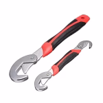 Krushi Vikas Snap 'n Grip C Shaped Bmesng1 Auto Adjustable Universal Wrench (Black and Red) -Pack of 2