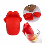 Krushi Vikas Lips Tongue Designed Silicone Tea Infusers Tea Barware Food Grade Strainer, Tongue Tea Infuser - Premium 100% Food Grade Silicone, Dishwasher Safe.(Color Red)