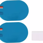 Krushi Vikas Rain Guard Waterproof Oval Anti Fog Rain Proof Film PET Material Accessories Right Car Mirror for All Vehicles - Set of 2