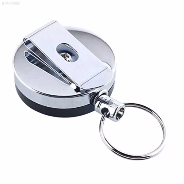 Krushi Vikas Retractable Holding Key Chain Ring Clip With Tools Metal Wire Round Split Key Chain Wire Rope Key (1Pcs) (Multicolor)