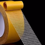 Krushi Vikas Double Sided Carpet Tape Heavy Duty, super Strong Sticky Tape for Carpet, Non Slip Waterproof Removable Mesh Grid Suitable for Hardwood Floors, mats(CARPET ADHESIVE YELLOW TAPE)