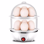 Krushi Vikas Egg Boiler With Automatic Off & Double Layer Electric Egg Maker For Boiling, Cooking And Frying The Eggs| Egg Boiler/Egg Poacher Machine / 14 Egg Cooker/Egg Steamer/Omelet Bowl With Tray.