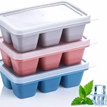 Krushi Vikas Flexible Plastic Ice Cube Tray- Cube Plastic Ice Cube Moulds & Tray with Flexible Ice Trays, Stackable Flexible & Twist Release Safe Ice Cube Molde (6 Grid Ice Cube Tray, Pack of 1)