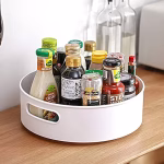 Krushi Vikas 360° Rotating Kitchen Organizer Tray Lazy SuMulti-Purpose Kitchen Storage Revolving Tray Cosmetic Organiser Rotating Tray for Kitchen Spice Rack (Beige)