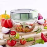 Krushi Vikas Handy and Compact Chopper Pro Mini with 3 Blades Handy Onion Chopper Vegetable - Multicolor (450 ml - PRO Mini Chopper)