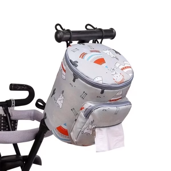 Krushi Vikas Baby Stroller Hanging Bag Multifunctional Mommy Bag Waterproof Bag Diaper Bag (Blue)