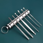 Krushi Vikas 6 Pcs Ear Cleansing Tool Set with Keychain Box | Earwax Removal Kit | Stainless Steel Ear Curette and Spring Ear Buds Cleaner with a Cleaning Brush and Storage Box | Medical Grade