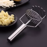 Krushi Vikas Stainless Steel Potato Masher | Pav bhaji, Vegetable Smasher (Silver)