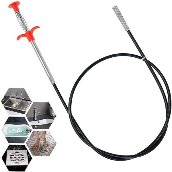 Krushi Vikas Drain Pipe Cleaner, Hair Catching Drain Cleaner, Drain Cleaning Pipe Spring Stick, Hair Catching Claw Wire, Sewer Sink Tub Dredge Remover. (60 CM)
