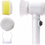 Krushi Vikas Kitchen, Bathroom, Shower Tub, Carpet and Sink Cleaner Brush // Multi-Functional Electric Cleaning Brush 5 in 1 Magic Power Scrubber with 3 Brush Heads Household Cleaning Tools