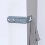Krushi Vikas ABS Plastic Wall Corner Hook Foldable Storage Rack Nail-Free Key Hanger Wardrobe Bathroom Kitchen Organizer Key Holing Rack (Multi Color)