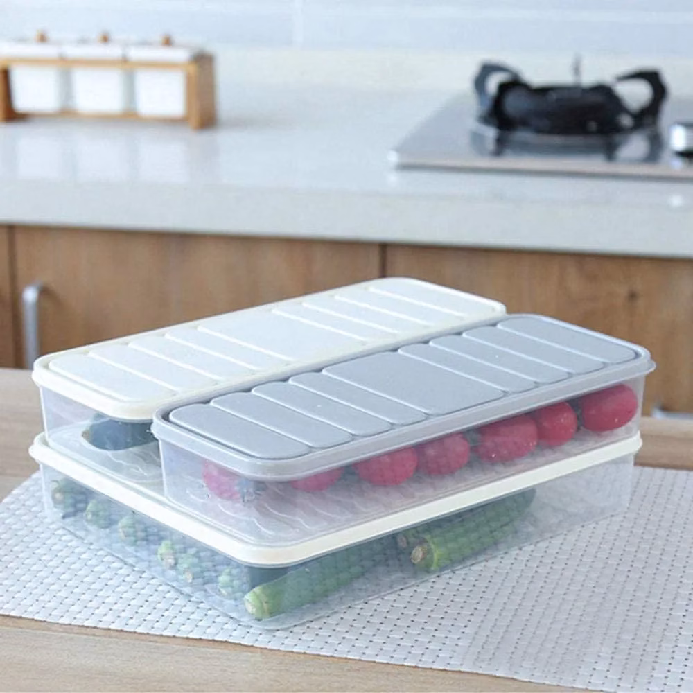 Krushi Vikas Plastic Storage Containers with Lid, Fridge Storage Boxes Keeps Dry Fruits, Vegetables, Meat, Fish Fresh Longer Fridge Organizer, Set of 3 (1 pcs 2500 ML, 2 pcs 1200 ML)