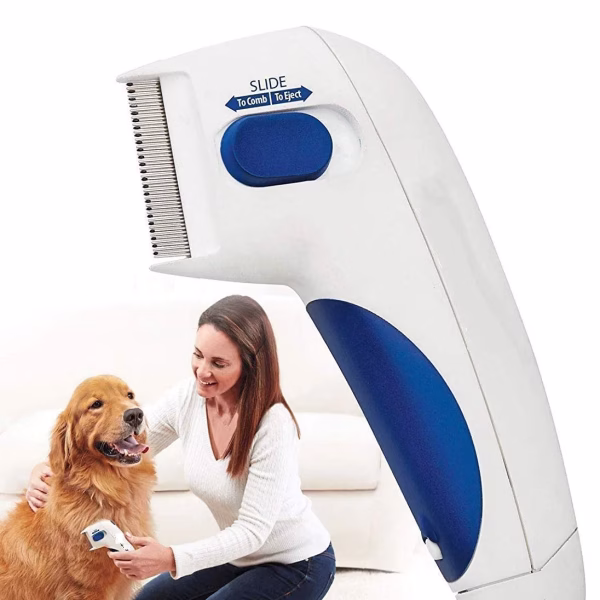 Krushi Vikas Square Portable Electric Flea Comb for Dog, Puppy, Cat, Kitten || Pet Comb for Removing Lice, Ticks and Flea