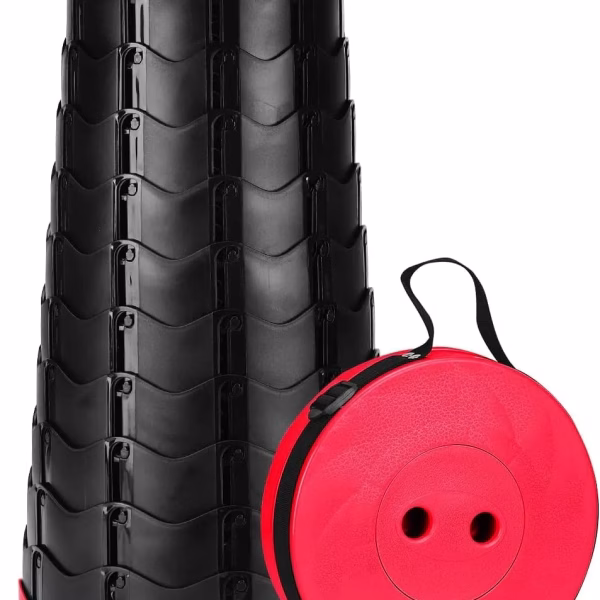 Krushi Vikas Upgraded Camping Stool Retractable Folding Stool,Collapsible Telescoping Stool Portable Stool with Max Load 200KGS for Adults for Indoor Outdoor Hiking Gardening Travel (Red)