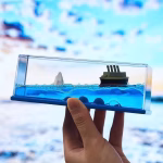 Krushi Vikas Liquid Wave Cruise Ship Decoration,Titanic,Cruise Ship That No Longer Sinks, for Car Dashboard Decorative Showpiece/Idol, Paperweight, Home Decor Decoration & Gifting Purpose (Titanic)
