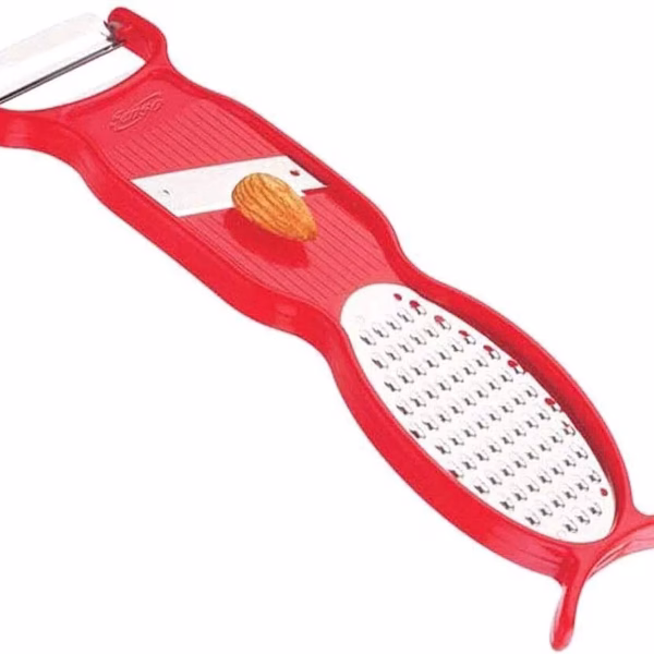 Krushi Vikas Multi Purpose Vegetable Peeler, 4 in 1 Plastic Vegetable Slicer Cutter, Fruit Peeler with Handle, Premium Vegetable Peeler for Carrot, Potato, Cucumber, Beet, Fruit (Multicolor, Pack of 1)