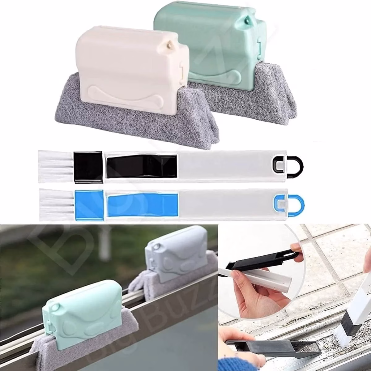 Krushi Vikas Double Combo Of Window Groove Frame Cleaning Brush& Dust Cleaning Brush For Window Slot Keyboard With Mini Dustpan Door Track Cleaning Tool For All Corners Edges Gaps( Multicolour) pack of 2