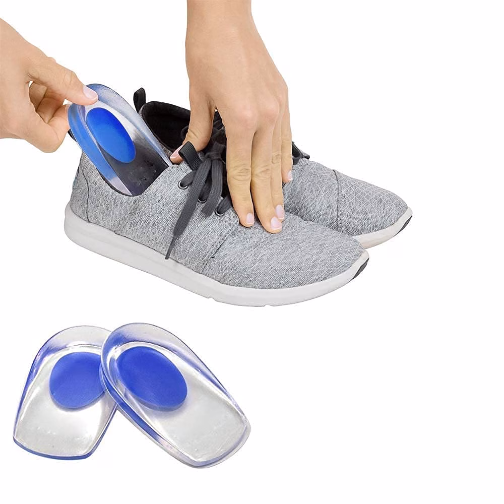 Krushi Vikas 1 Pair Men Women Silicon Gel Heel Cushion Insoles Soles Relieve Foot Pain Protectors Spur Support Shoe pad High Heel Inserts Blue