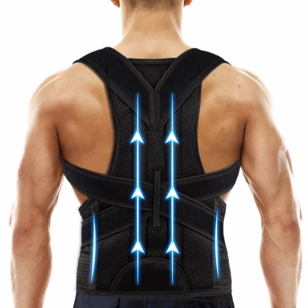 Krushi Vikas Lycra Fabric, Foam Free Size Posture Corrector For Men And Women Back Support Belt For Back Pain Back Straight And Shoulder Support Belt (Universal Size)