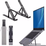 Krushi Vikas 6 Angle Foldable & Portable Laptop Stand Made with Plastic | Compatible for Dell, Mac Book Air/Pro, Lenovo Acer Hp Asus & Other Laptop from 11.6 inch to 15.6 Inches