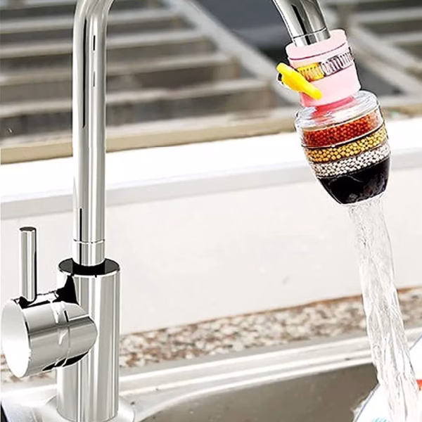 Krushi Vikas Activated Carbon Faucet Water Filters Universal Interface Home Kitchen Faucet Tap Water | Tap filter Multilayer | Clean Purifier Filter Cartridge Five Layer Water Filter-Pack of 1