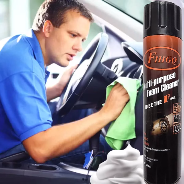 Krushi Vikas Multipurpose Foam Cleaner Spray Foam | American Formula Spray For Car Sofa Leather Carpet Cleaning | Dashboard, Steering, Doors & Seat Cover Cleaning - 500 ML (Pack of 1)