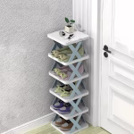 Krushi Vikas 6 Layer Shoe Rack,Stackable Shoe Storage Organizer for Bedroom Entryway, Adjustable Shoe Rack, Shoe Slots Organizer Shelf, Easy Clean Shoe Tower Rack - Multicolor