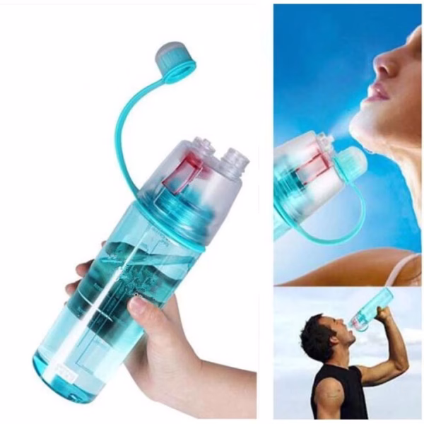 Krushi Vikas Polypropylene 2 In 1 Drink & Mist Water Bottle | Spray Water Bottle, 600 Ml (Assorted Color)