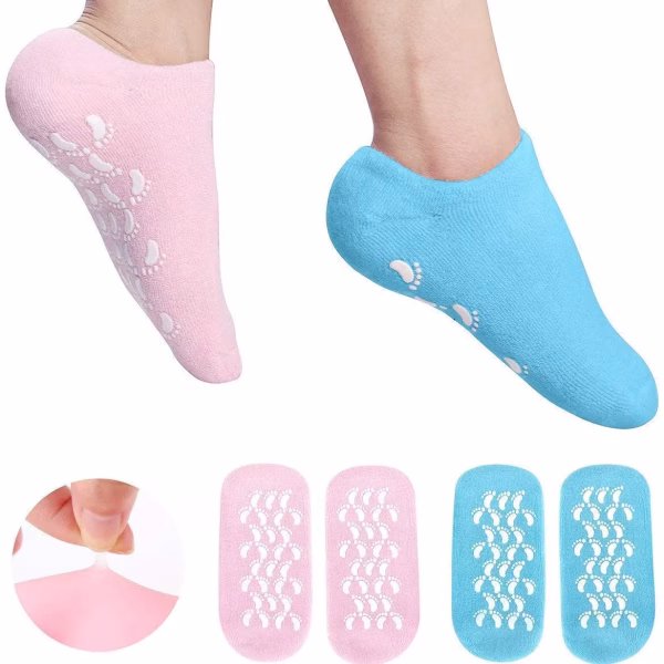 Krushi Vikas Silicon Socks Heel for Crack (1 Pair) Spa Gel Socks for Women and Men, Feet Protector Crack Heel Repair Socks with Moisturizing Natural Oil and Vitamin E Repair Dry Cracked Feet & Soften Skin