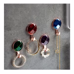 Krushi Vikas Self-Adhesive Wall Hooks, Crystal Wall Hook, Decorative Wall Hanging Hook with Adhesive Strips, Wall Hooks for Hanging Home Decoration, Wall Crystal Seft Hook (Multicolor) (Pack of-2)