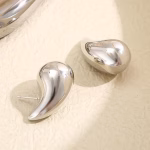 Celebrity Inspired Stylish Gold Silver Plated Teardrop Earrings Dupes for Women Girls Teenagers Trending Oversized Lightweight Statement Waterdrop Earrings - Image 4