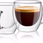 Double Wall Glass Insulated Coffee/ Tea Cup/Mug With Handle - 1 Piece