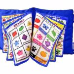 Learning Pillow Cloth Book with English, Hindi & Gujarati Cushion Cotton Book (Blue)
