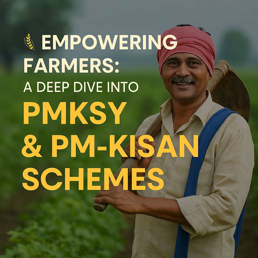 Farmer with PM-KISAN payout and PMKSY drip irrigation system in field