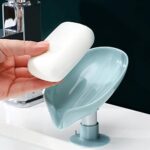Leaf-Shape Soap Dish with Suction Cup – Self Draining