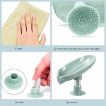 Leaf-Shape Soap Dish with Suction Cup – Self Draining - Image 4