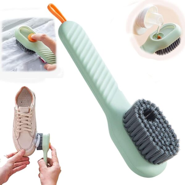 Shoe Scrubbing Brush with Soap Dispenser – Long Handle