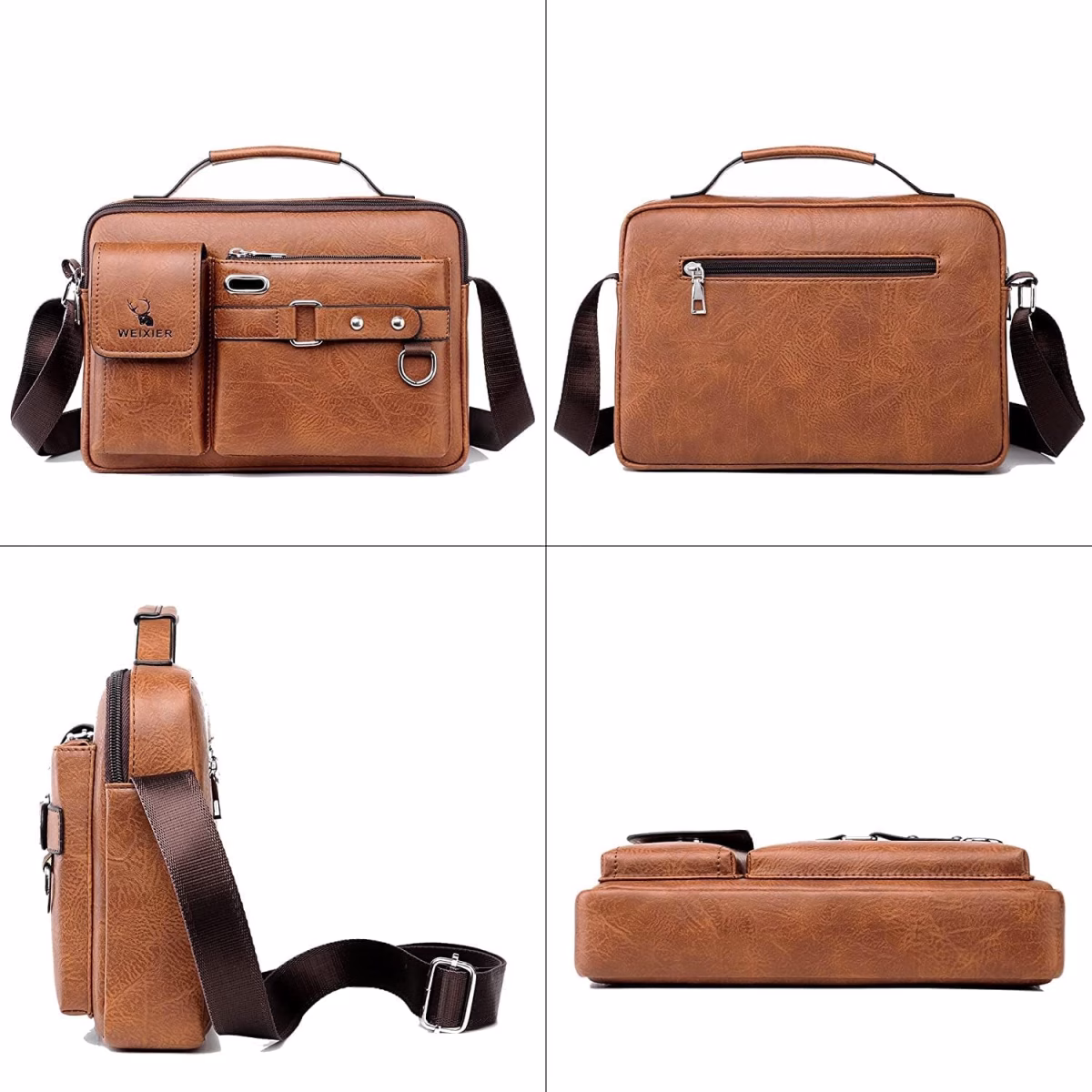 Men's Shoulder Bag – Leather Crossbody Messenger Bag - Image 5