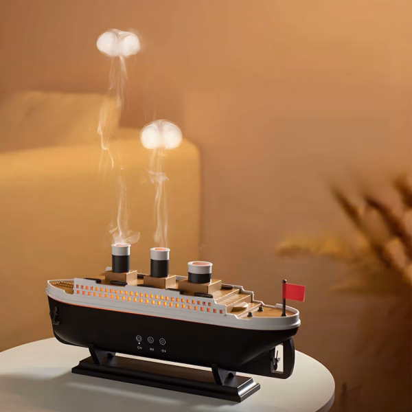 Jellyfish Steam Ship Humidifier with LED & Remote – 250ml