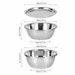 3 in 1 Stainless Steel Slicer, Strainer & Salad Bowl - Image 2