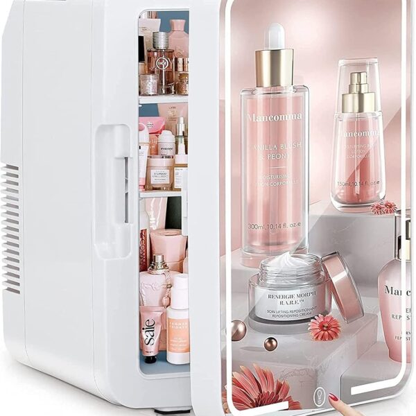 Mini Fridge with Mirror | 4 Litre Portable Beauty Cooler